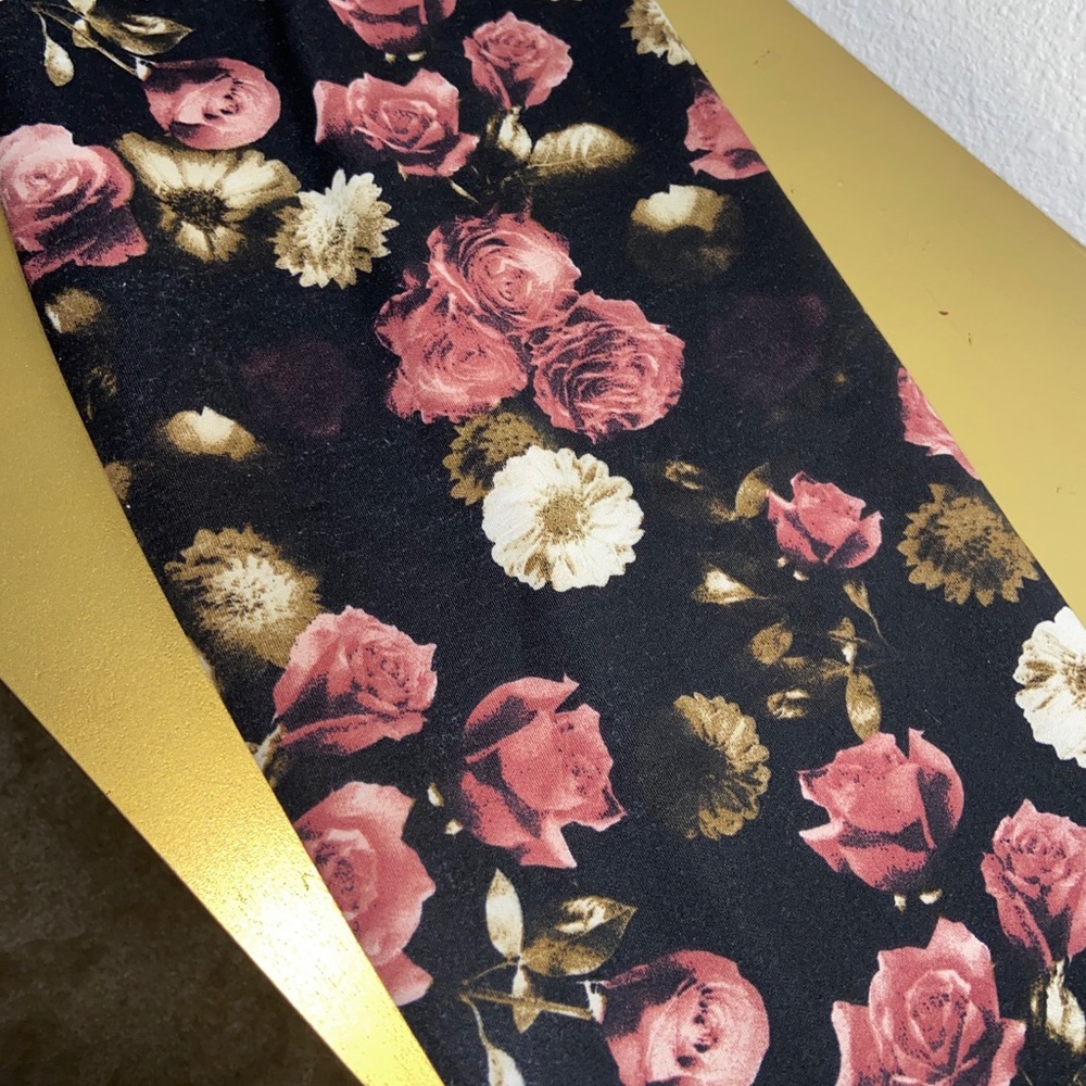 Black Skirt with Floral Print - Picture 3 of 4